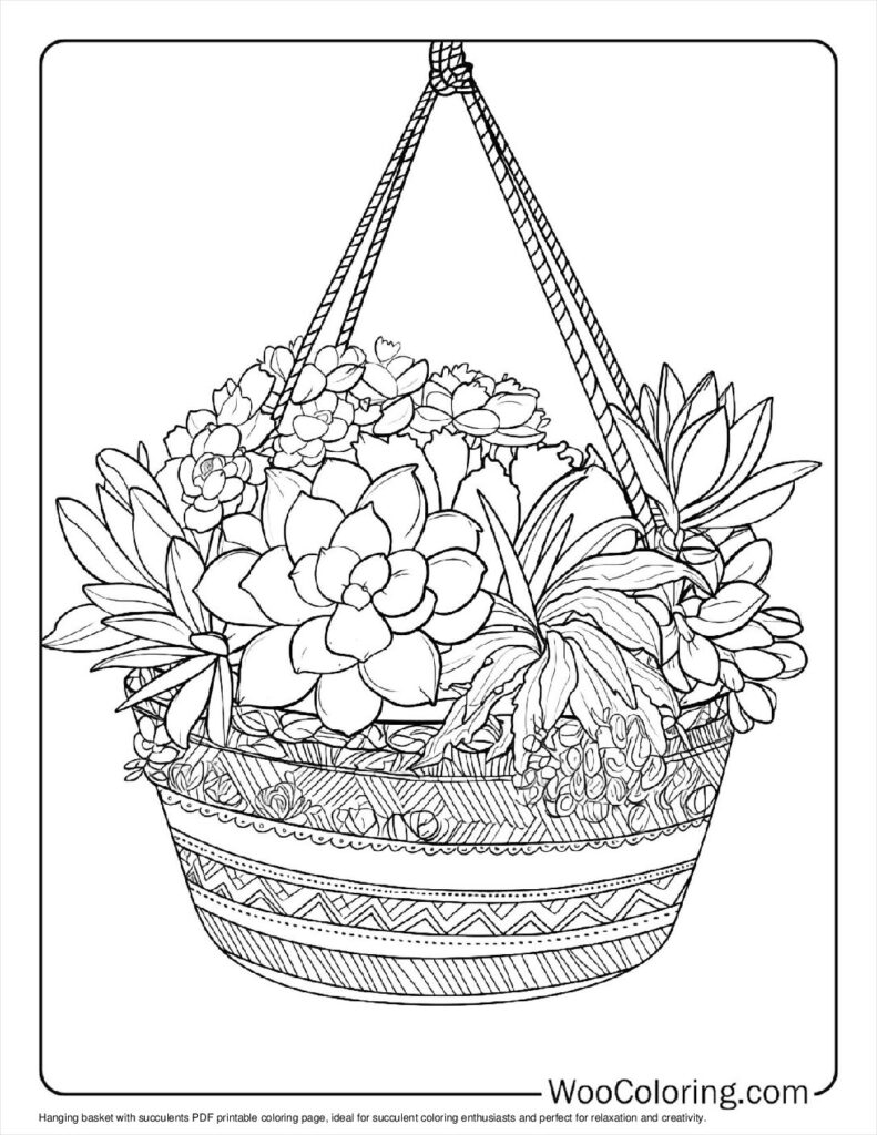 100  Succulent coloring pages  Free PDF To Print  - 96