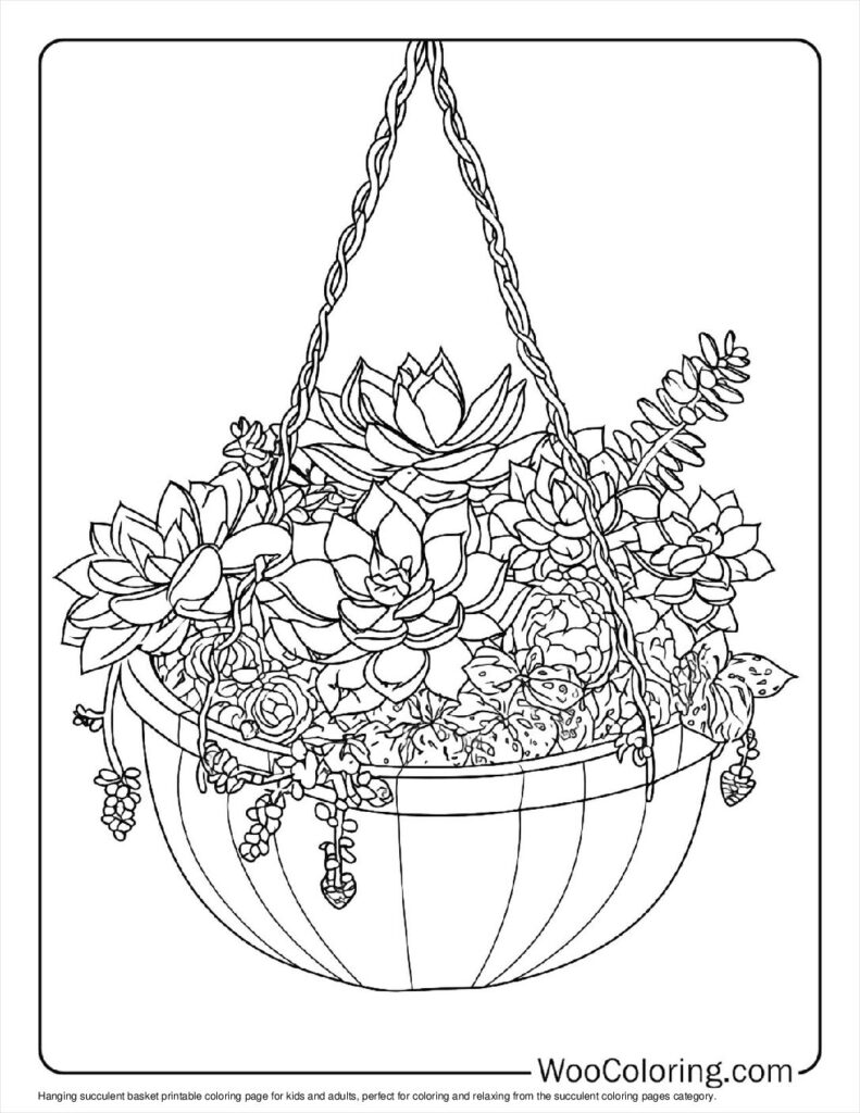 100  Succulent coloring pages  Free PDF To Print  - 50