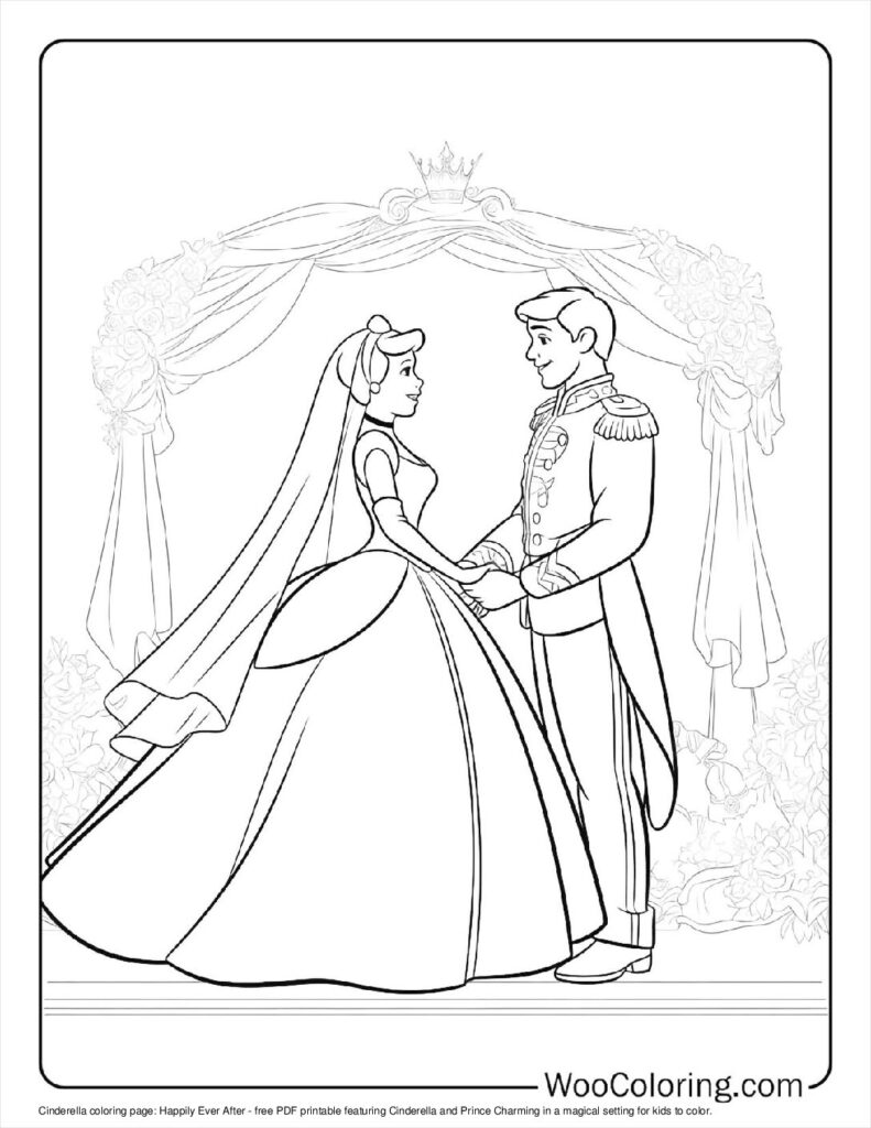 Happily Ever After Coloring In For Kids