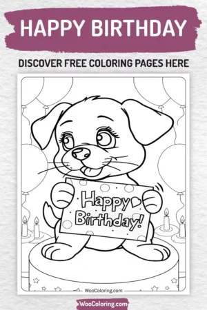 Happy Birthday coloring pages designs for kids