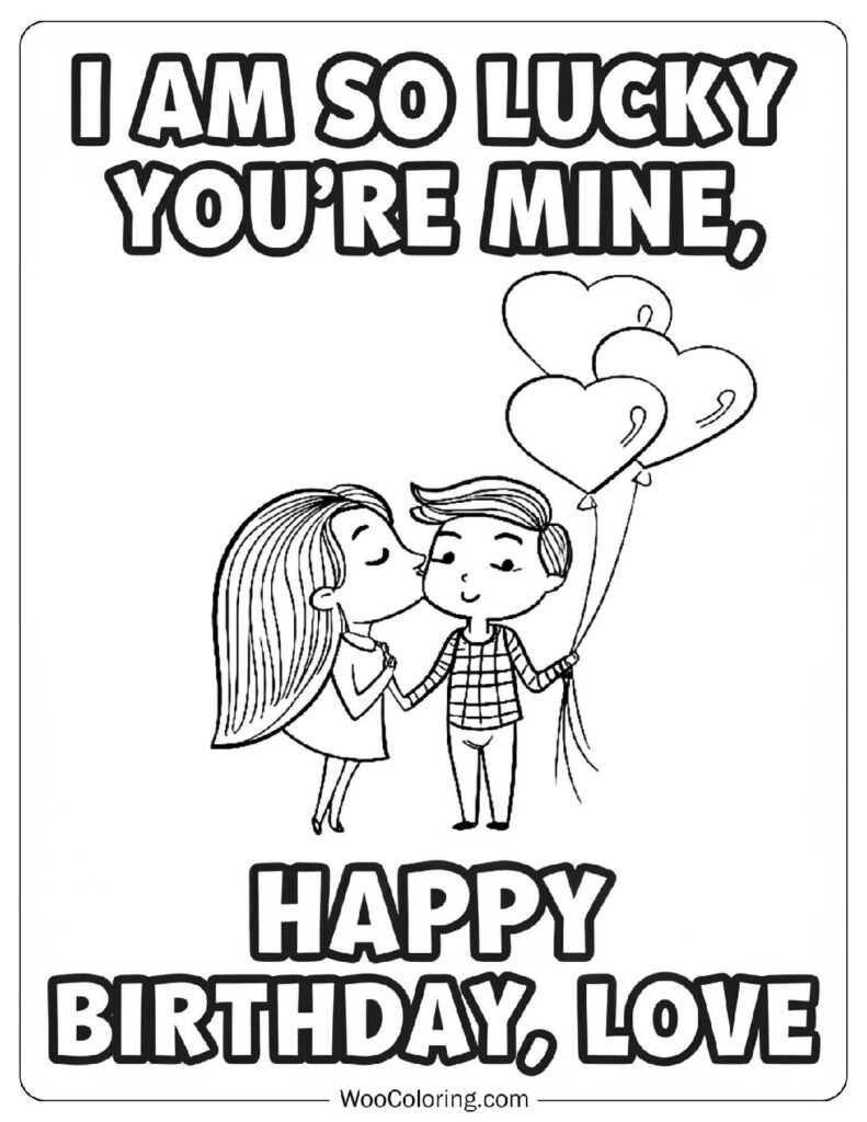 Happy Birthday Love Coloring Sheet For Preschoolers