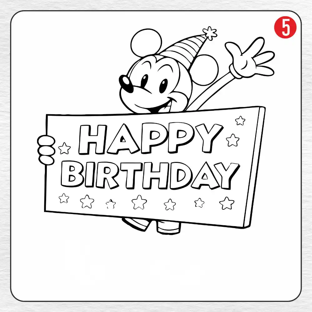 Happy Birthday coloring page drawing step 5