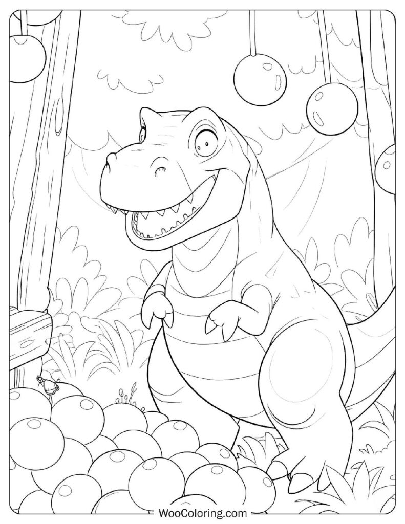 Happy Dinosaur Fun Coloring Sheet For Kids