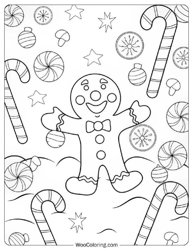 24 Candy Cane Coloring Pages  Free PDF To Print  - 43