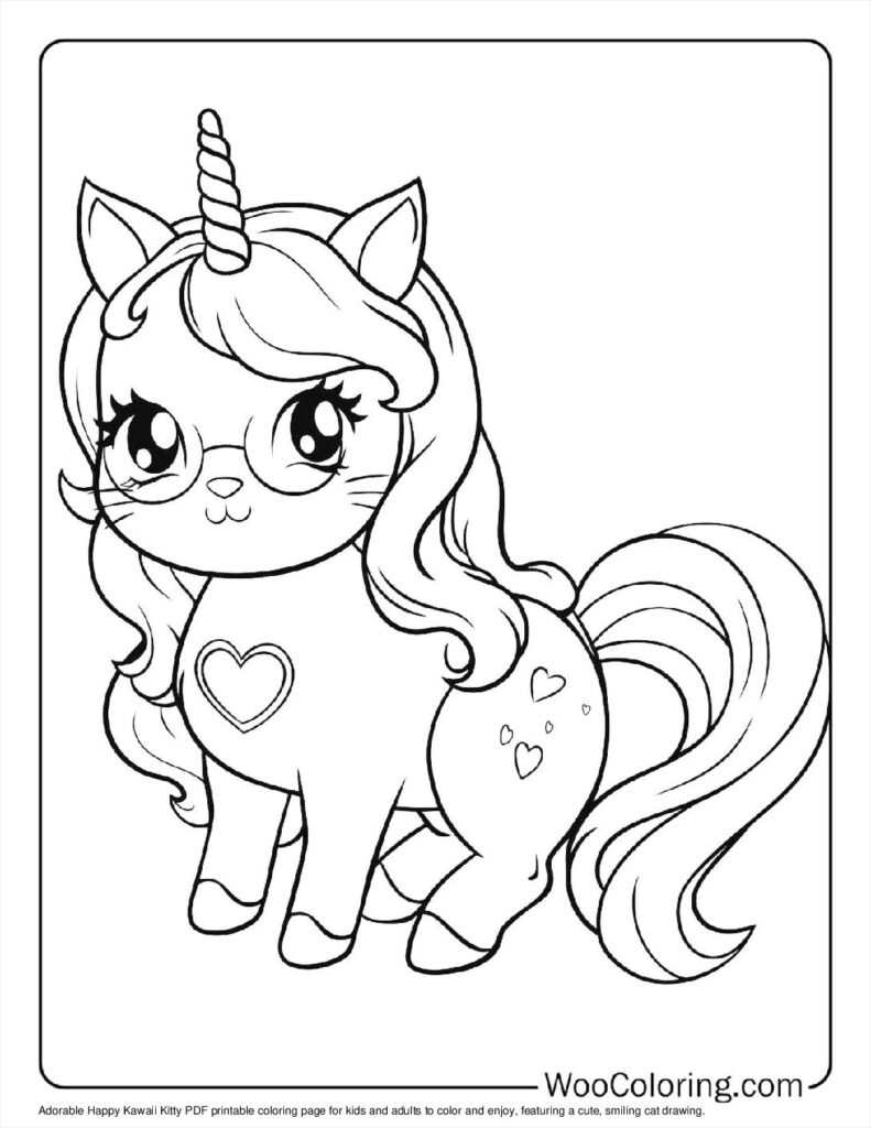 100  Unicorn Cat coloring pages  Free PDF To Print  - 25
