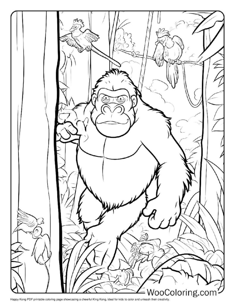 100  King Kong coloring pages  Free PDF To Print  - 98