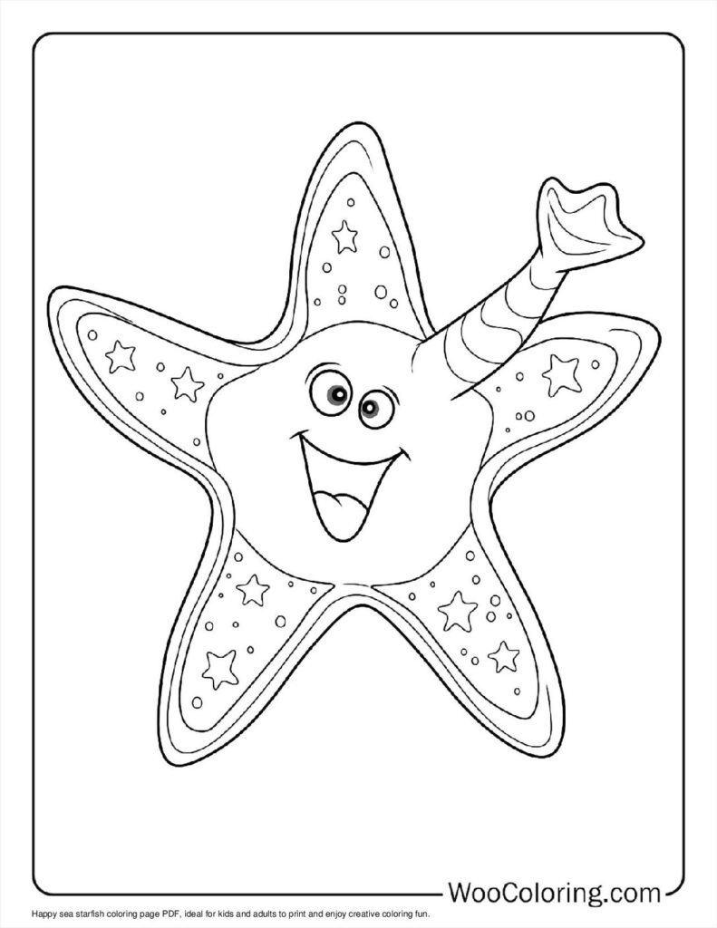 100  Starfish coloring pages  Free PDF To Print  - 44