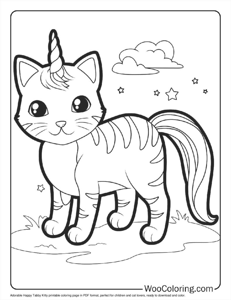 100  Unicorn Cat coloring pages  Free PDF To Print  - 22