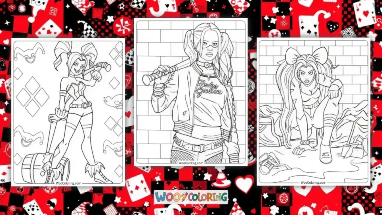 Harley Quinn Coloring Pages Design Image