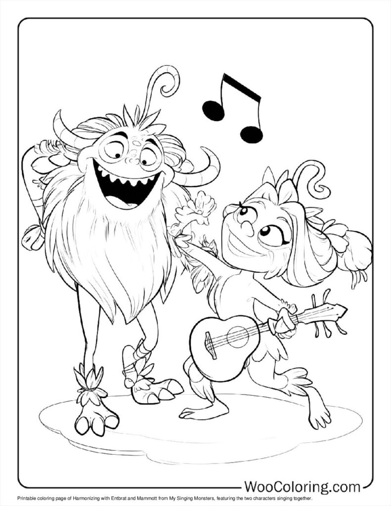 Harmonizing with Entbrat and Mammott Coloring Page