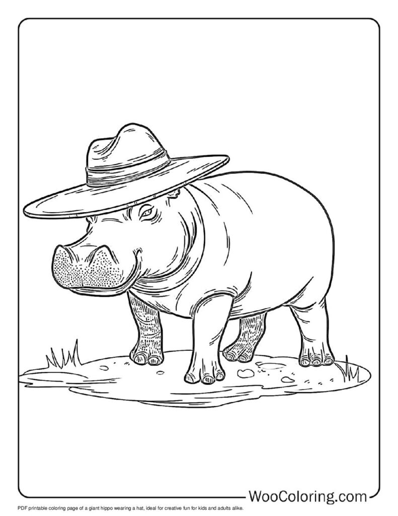 100  Hippo coloring pages  Free PDF To Print  - 49