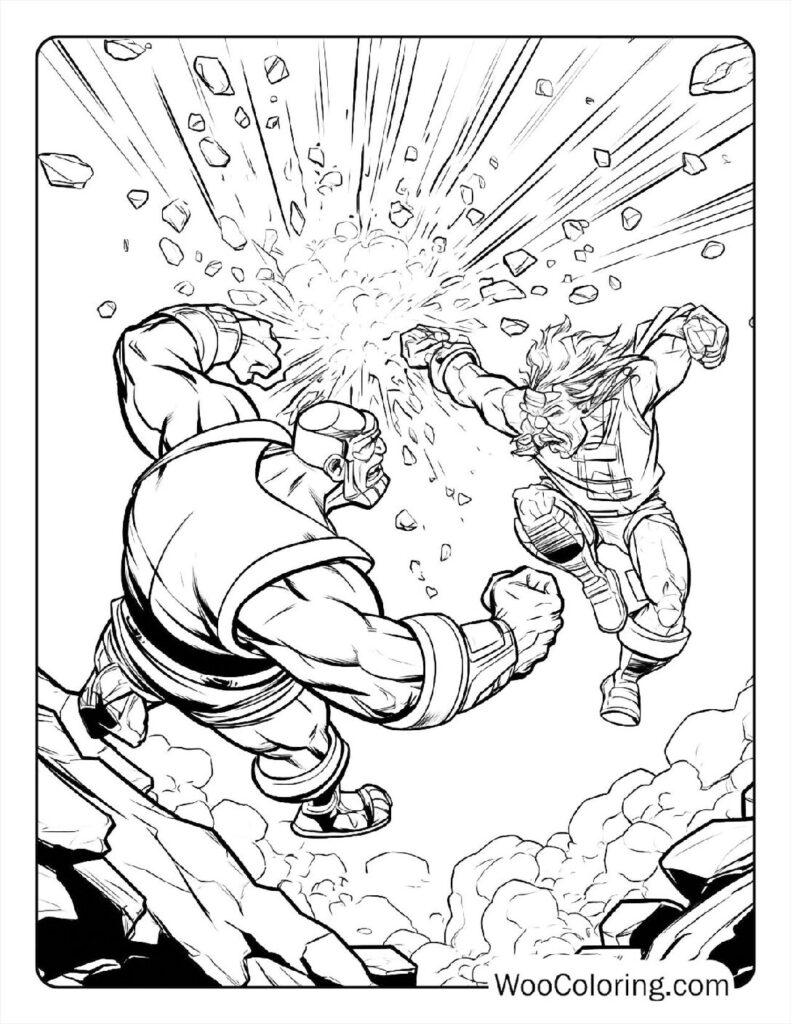 Havok and Cyclops Fight Coloring Page For Kids