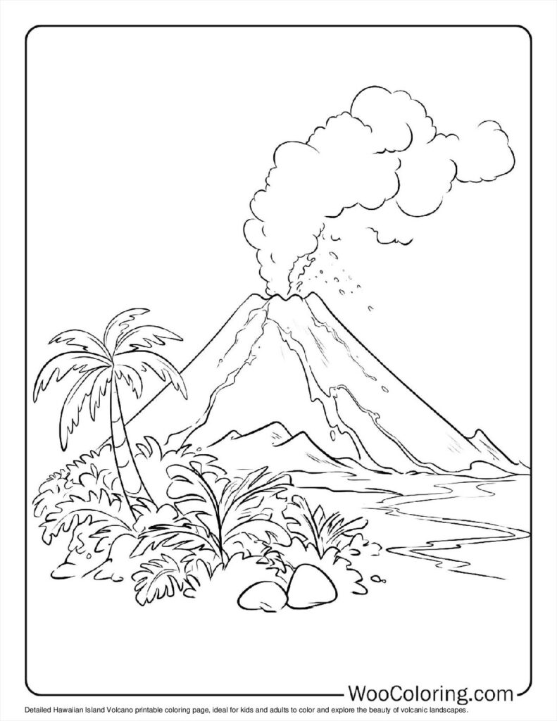100  Volcano coloring pages  Free PDF To Print  - 96