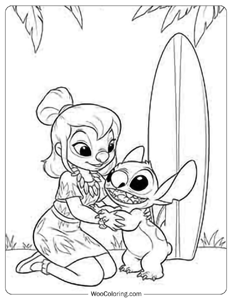 Hawaiian Ohana Moment Nani and Stitch