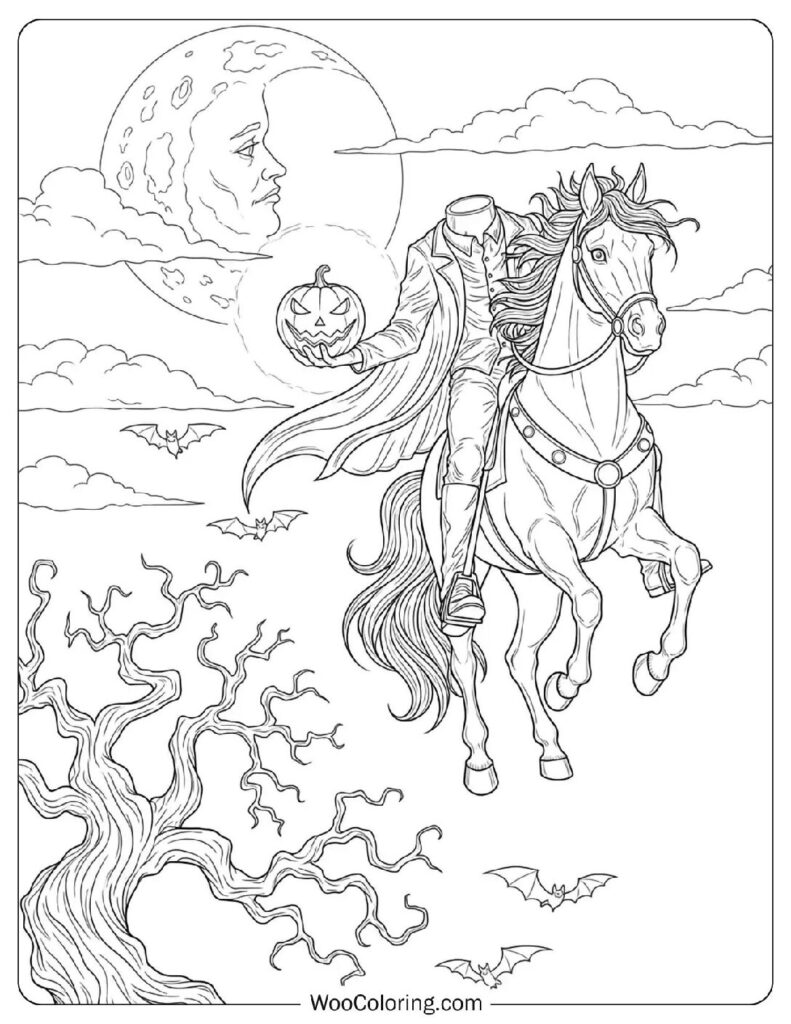 Headless Horseman coloring page