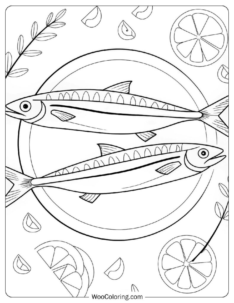 Food coloring page of Healthy Grilled Fish