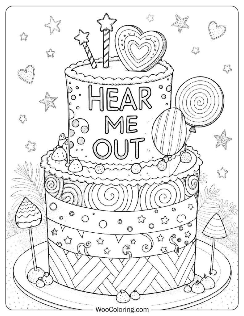 36 Cake Coloring Pages  Free PDF To Print  - 29