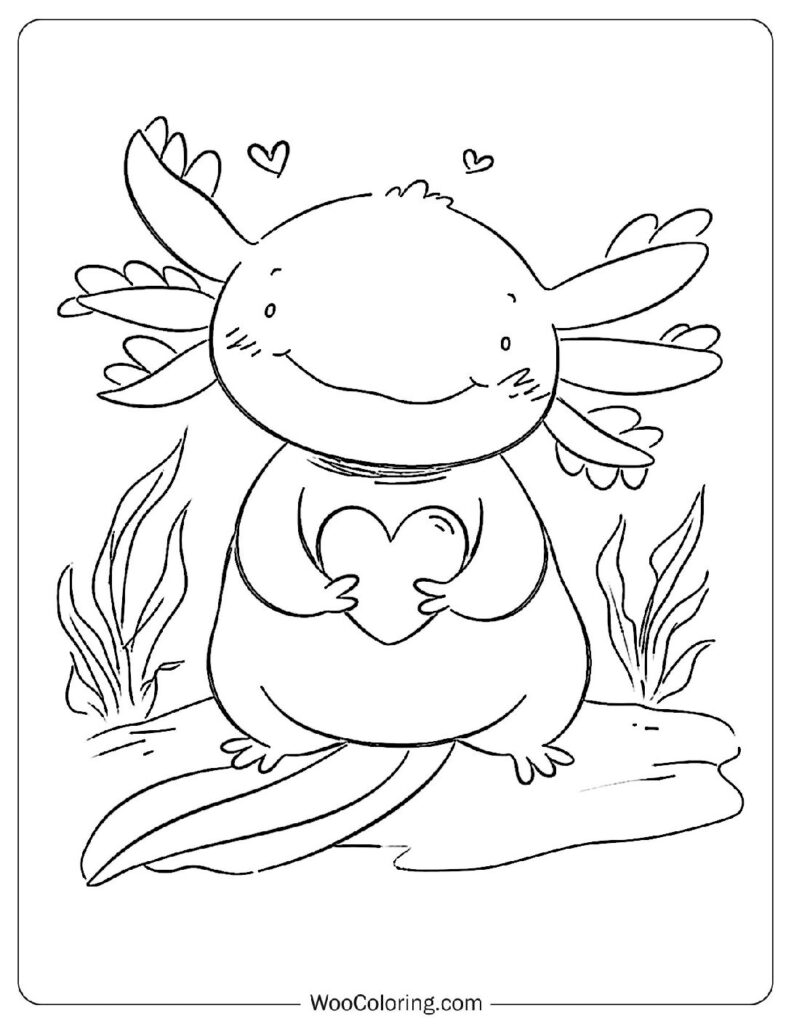 Heart-Holding Axolotl