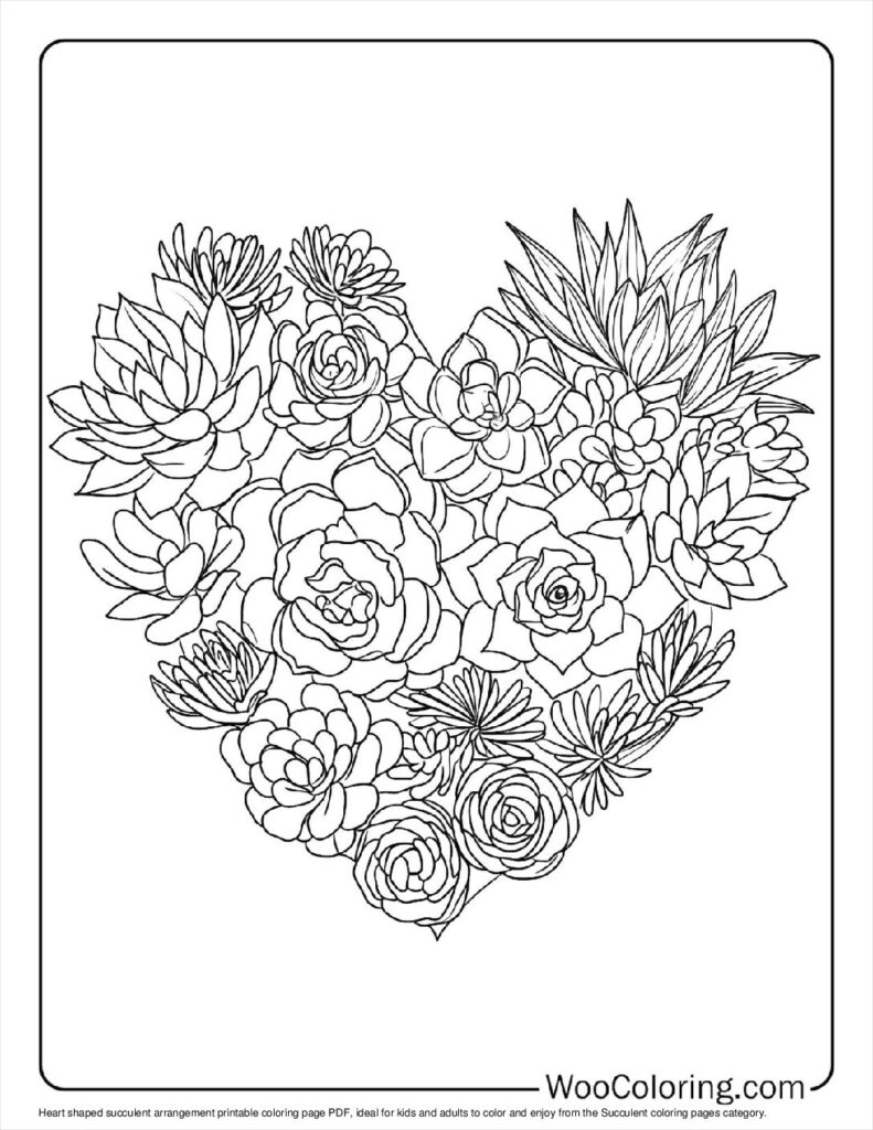 100  Succulent coloring pages  Free PDF To Print  - 61