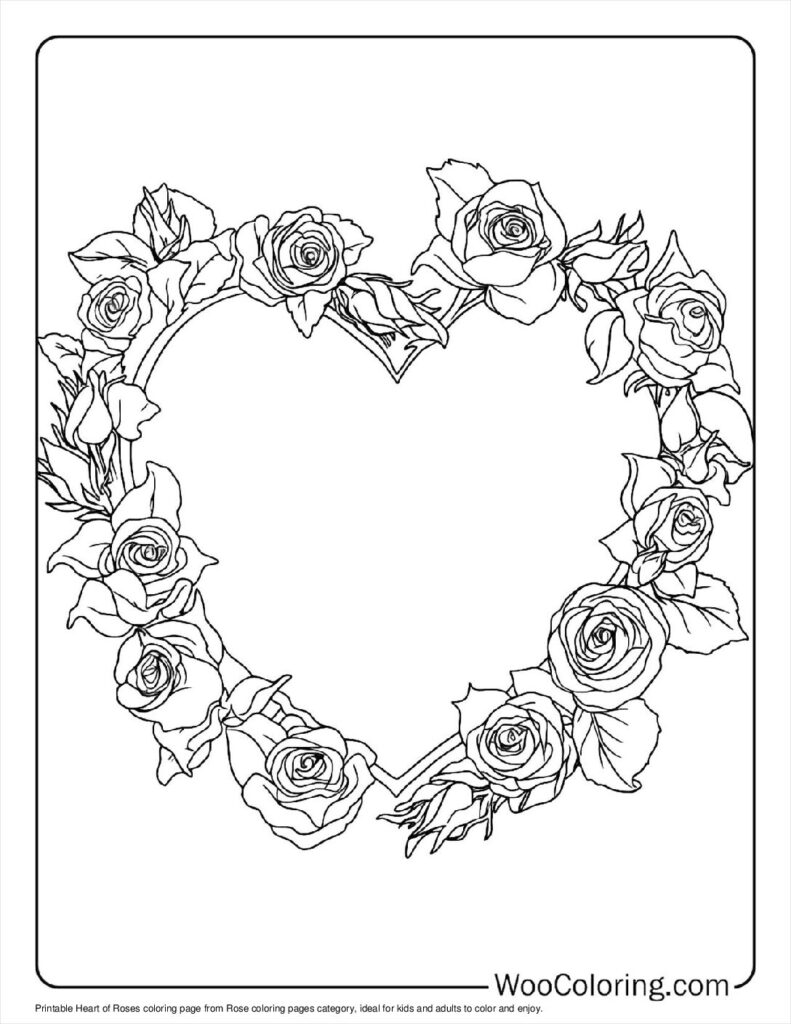 100  Rose coloring pages  Free PDF To Print  - 40