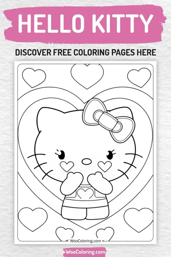 Hello Kitty coloring pages designs for girls