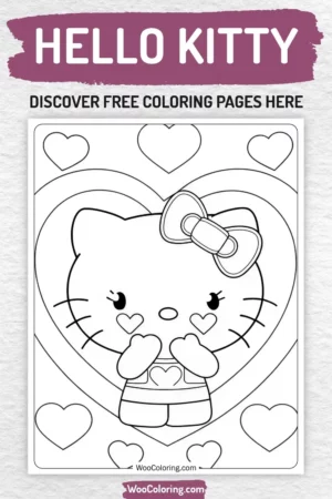 Hello Kitty coloring pages designs for kids