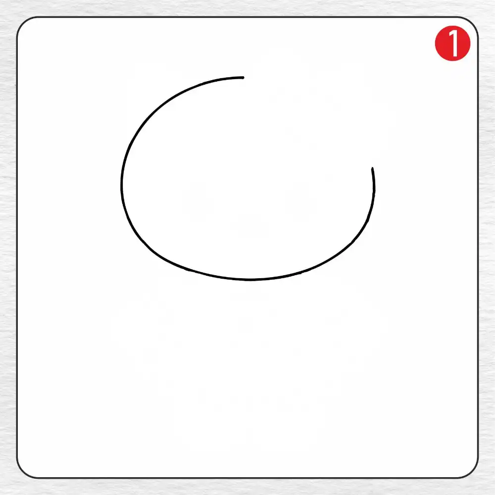 Hello Kitty coloring page drawing step 1
