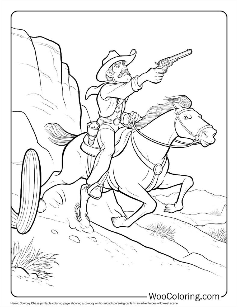 100  Cowboy coloring pages  Free PDF To Print  - 29