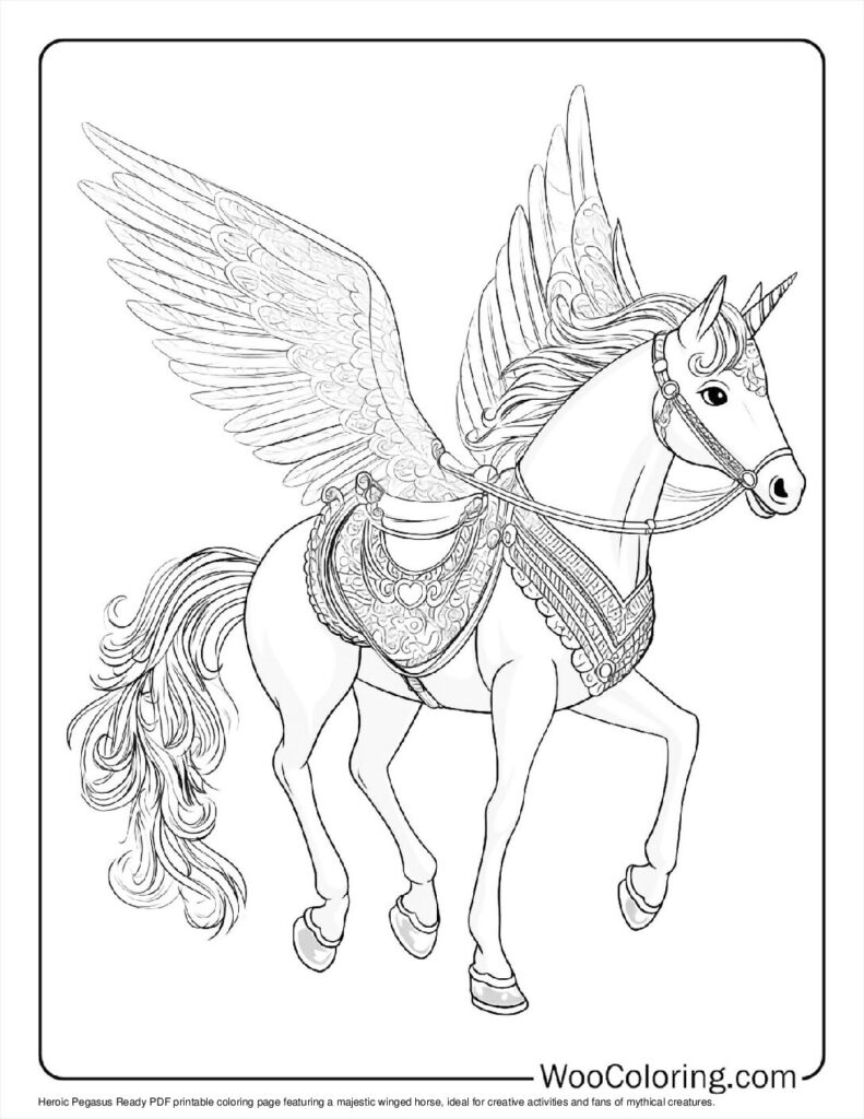 100  Pegasus coloring pages  Free PDF To Print  - 8