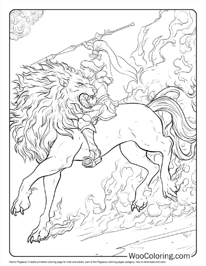 100  Pegasus coloring pages  Free PDF To Print  - 9