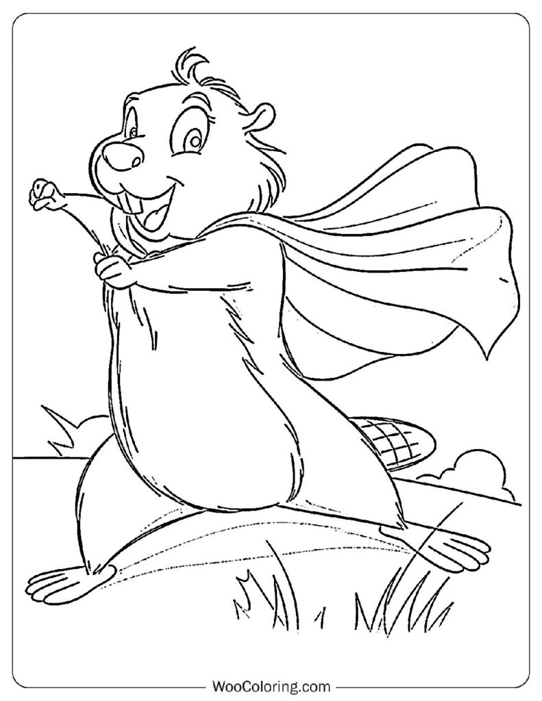 Heroic Beaver Coloring Sheet