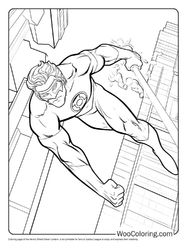 Heroic Shield Green Lantern Coloring Page For Kids