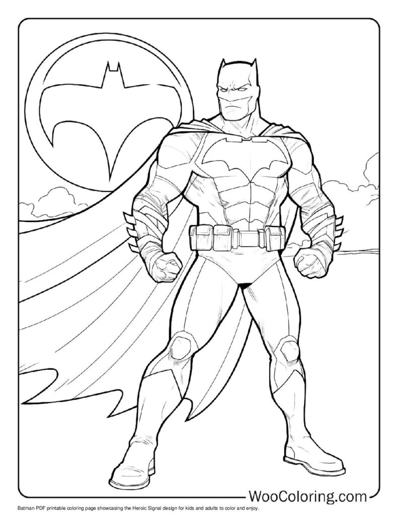 Heroic Signal Batman Coloring Sheet
