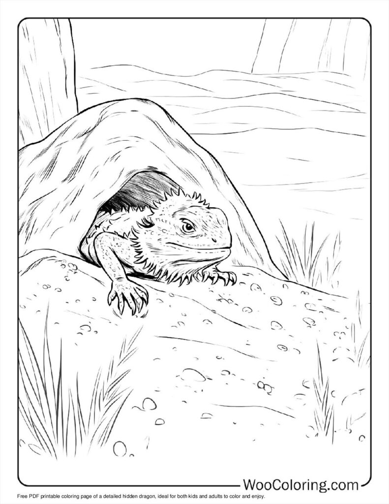 Hidden Dragon Coloring Sheet
