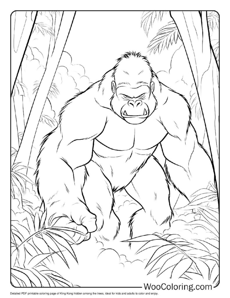 100  King Kong coloring pages  Free PDF To Print  - 49