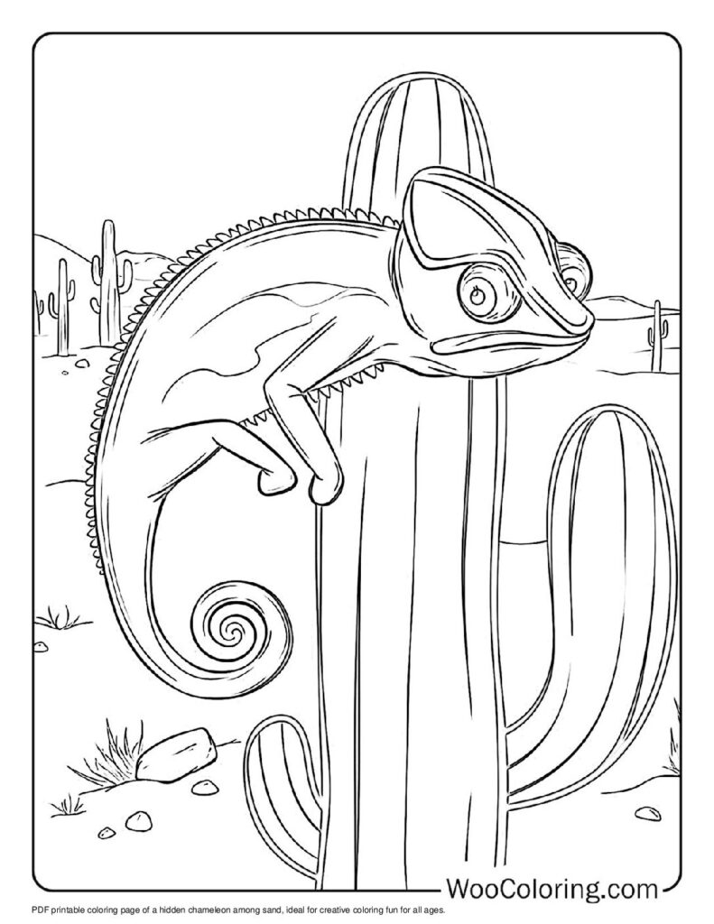 100  Chameleon coloring pages  Free PDF To Print  - 79