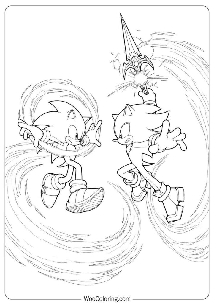 High-Energy Sonic vs Shadow Battle Scene with Glowing Motion Effects