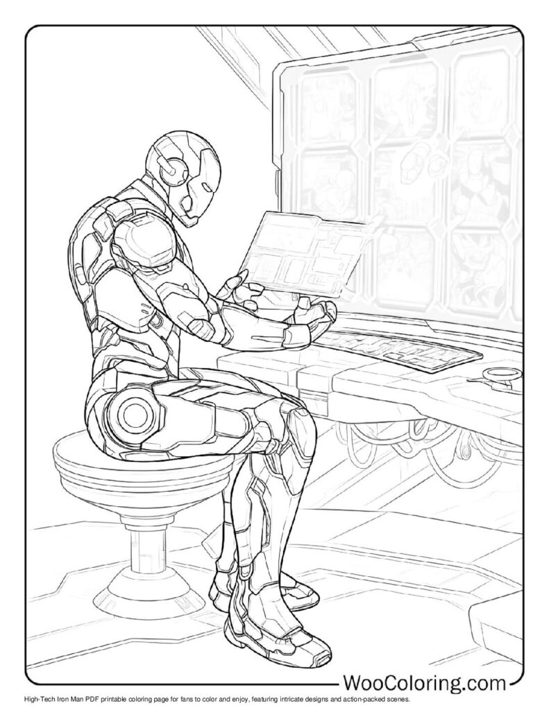 High-Tech Iron Man Coloring Page For Kids