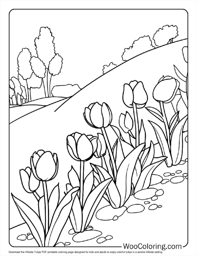 100  Tulip coloring pages  Free PDF To Print  - 79