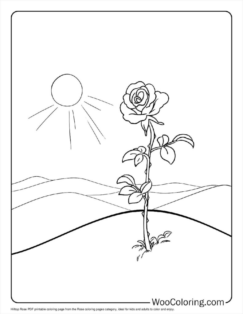 100  Rose coloring pages  Free PDF To Print  - 78