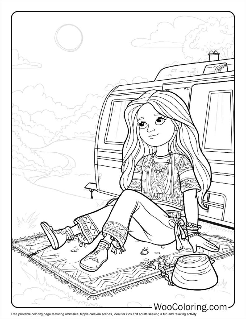 100  Hippie coloring pages  Free PDF To Print  - 92
