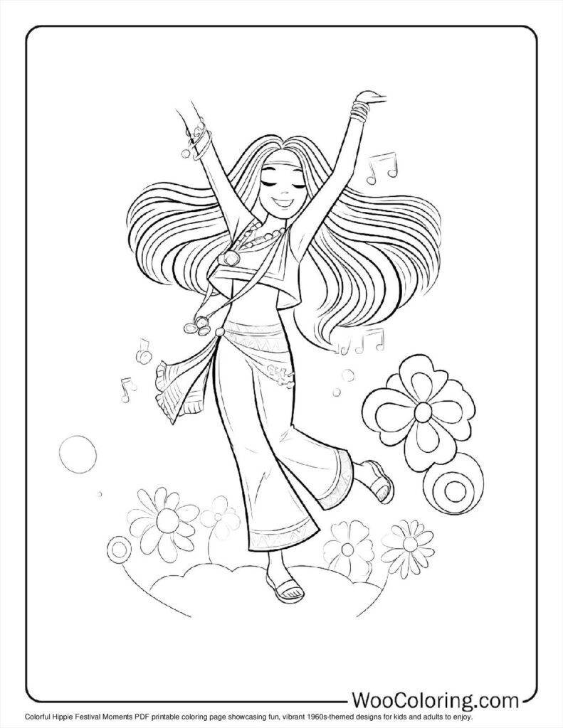 100  Hippie coloring pages  Free PDF To Print  - 54