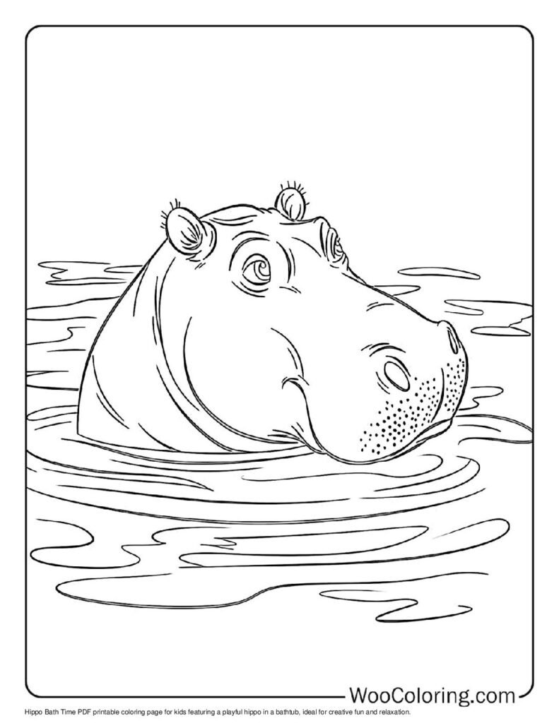 100  Hippo coloring pages  Free PDF To Print  - 36