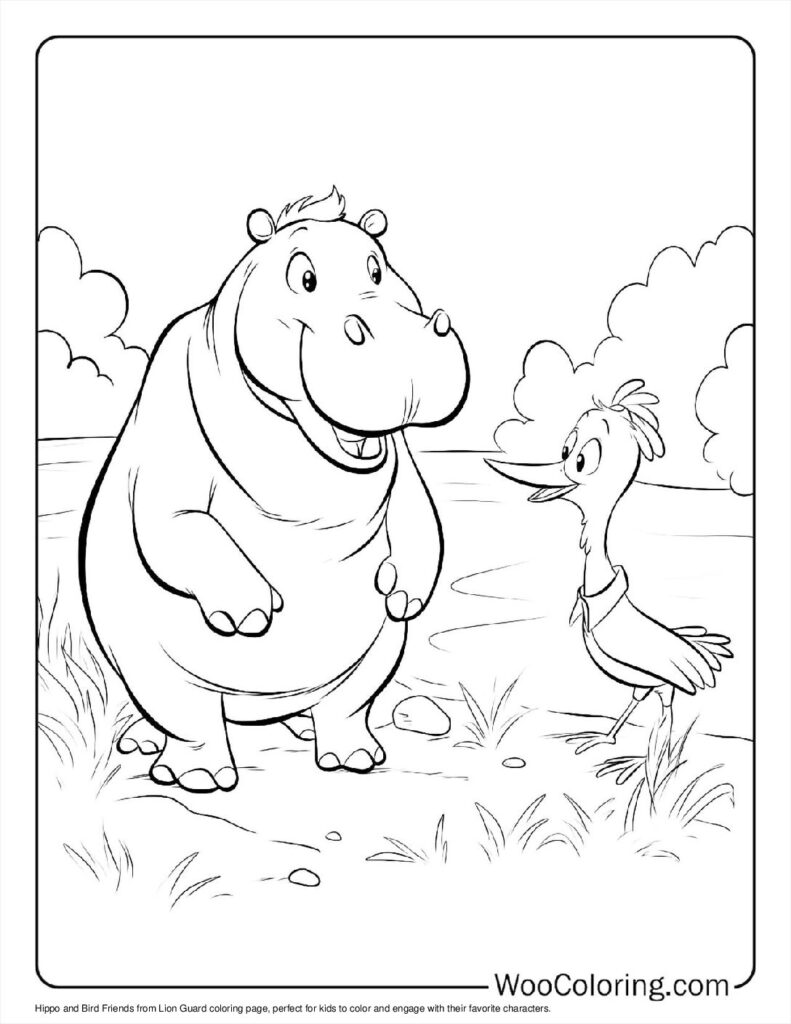 Hippo and Bird Friends in Lion Guard