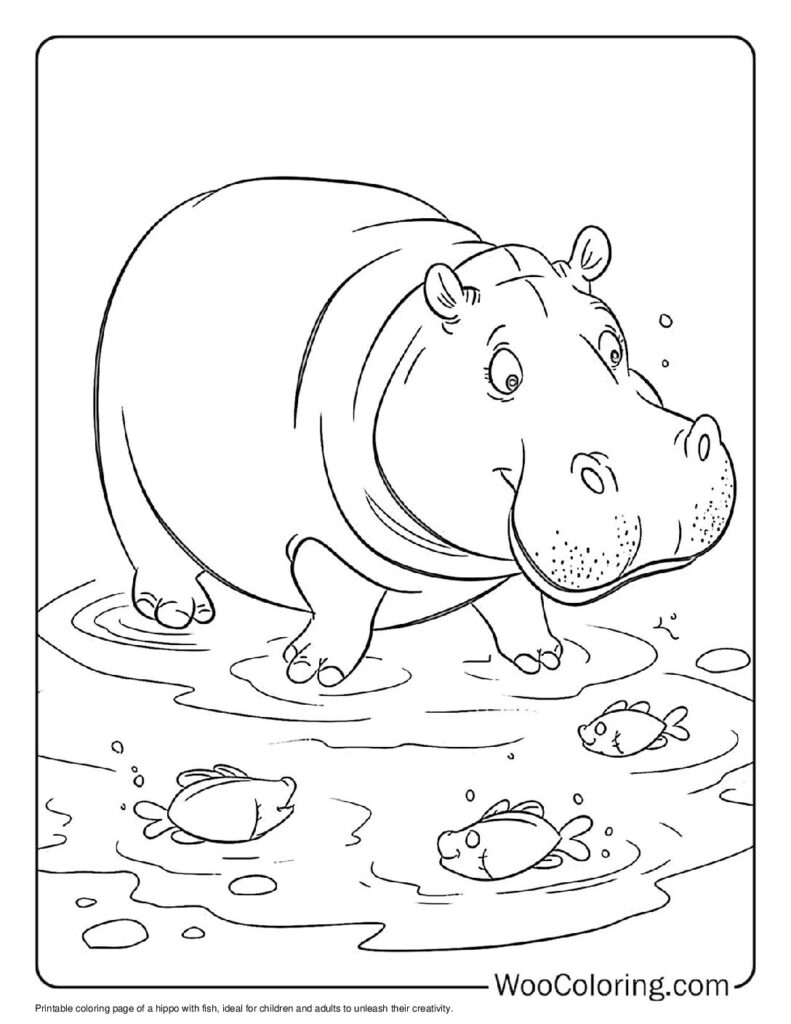 100  Hippo coloring pages  Free PDF To Print  - 86