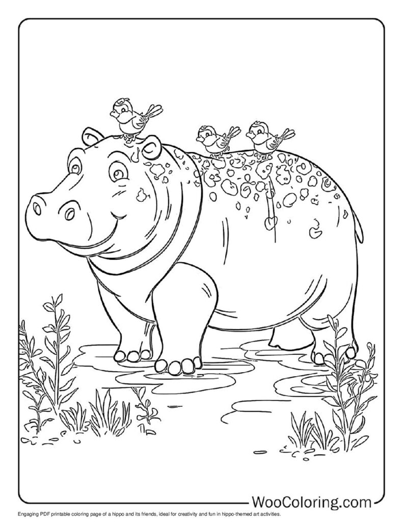 100  Hippo coloring pages  Free PDF To Print  - 17