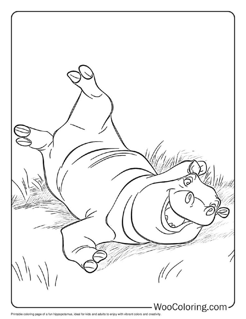 100  Hippo coloring pages  Free PDF To Print  - 16