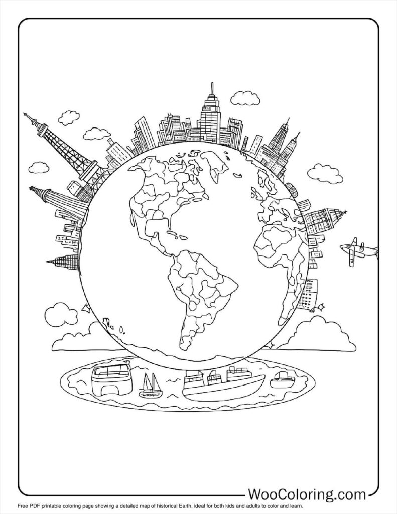 100  Earth coloring pages  Free PDF To Print  - 71