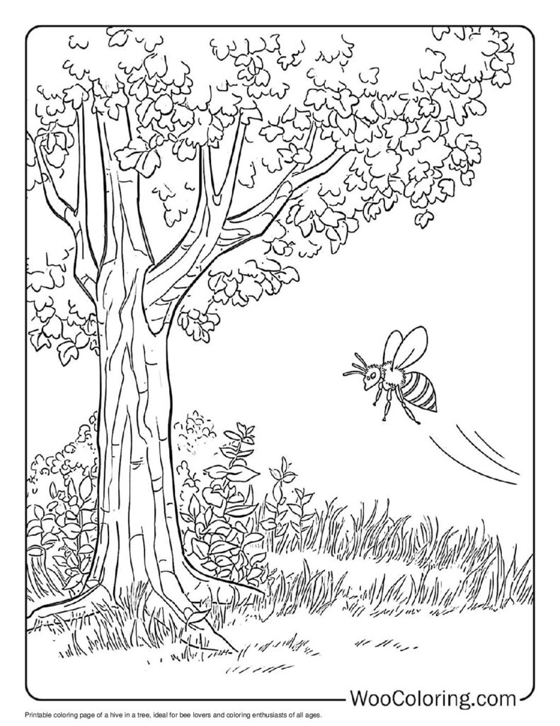 Hive in the Tree To Color