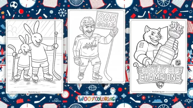Hockey Coloring Pages Design Image